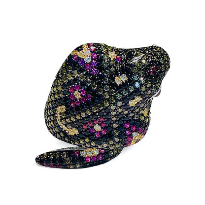 Schlangenring Statement Multicolor Zirkonia Pavé Sterling Silber