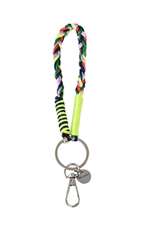 Schlüsselanhänger Urban Gipsy Multicolor Mehrfarbig Geflochtenes Polyester Karabiner versilbert 20 cm