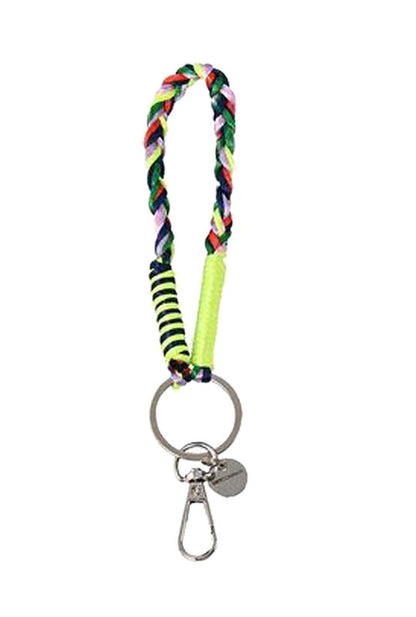 Schlüsselanhänger Urban Gipsy Multicolor Mehrfarbig Geflochtenes Polyester Karabiner versilbert 20 cm