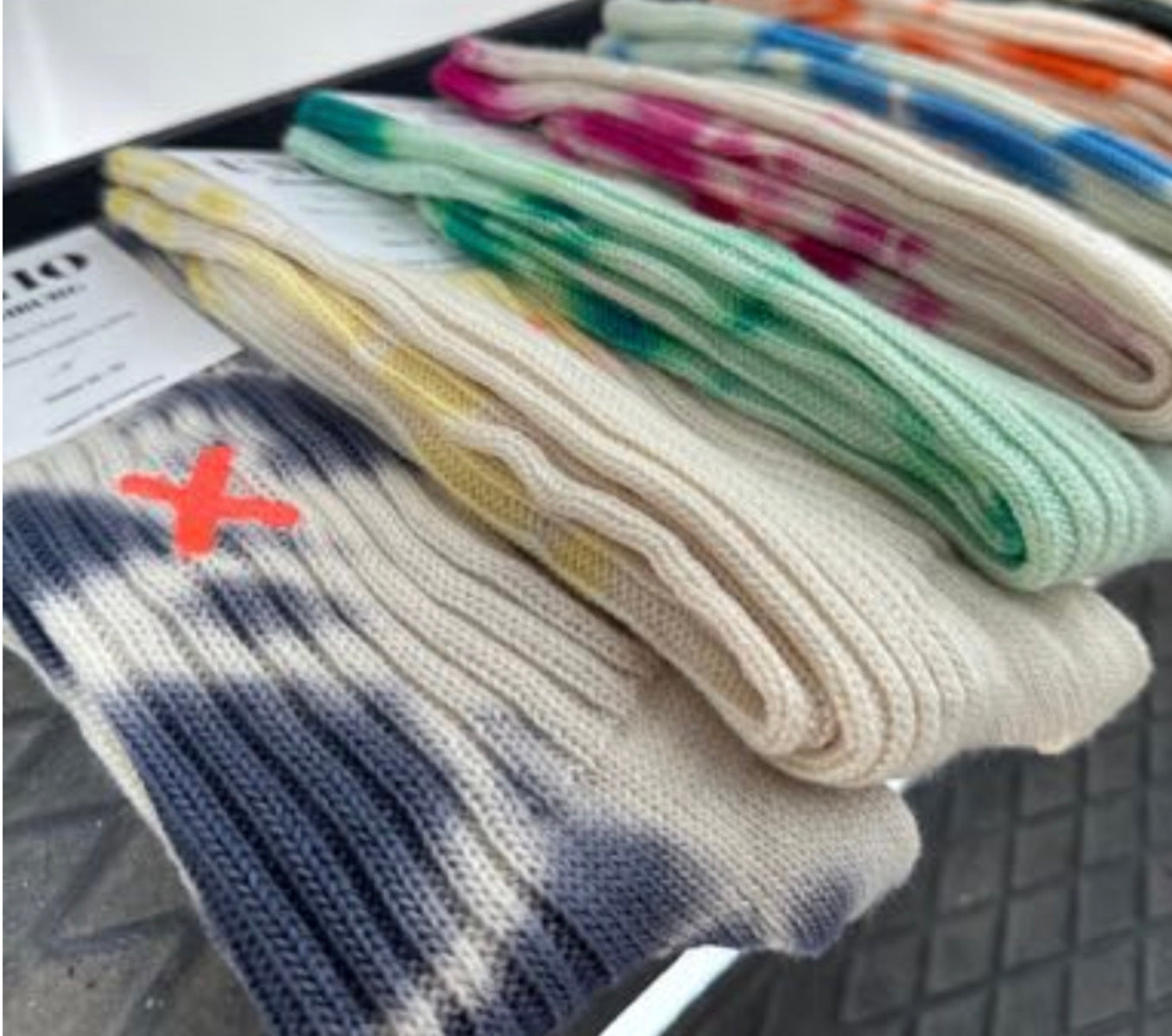 Batiksocken Unio Khaki Beige X-Patch Orange Merinowolle