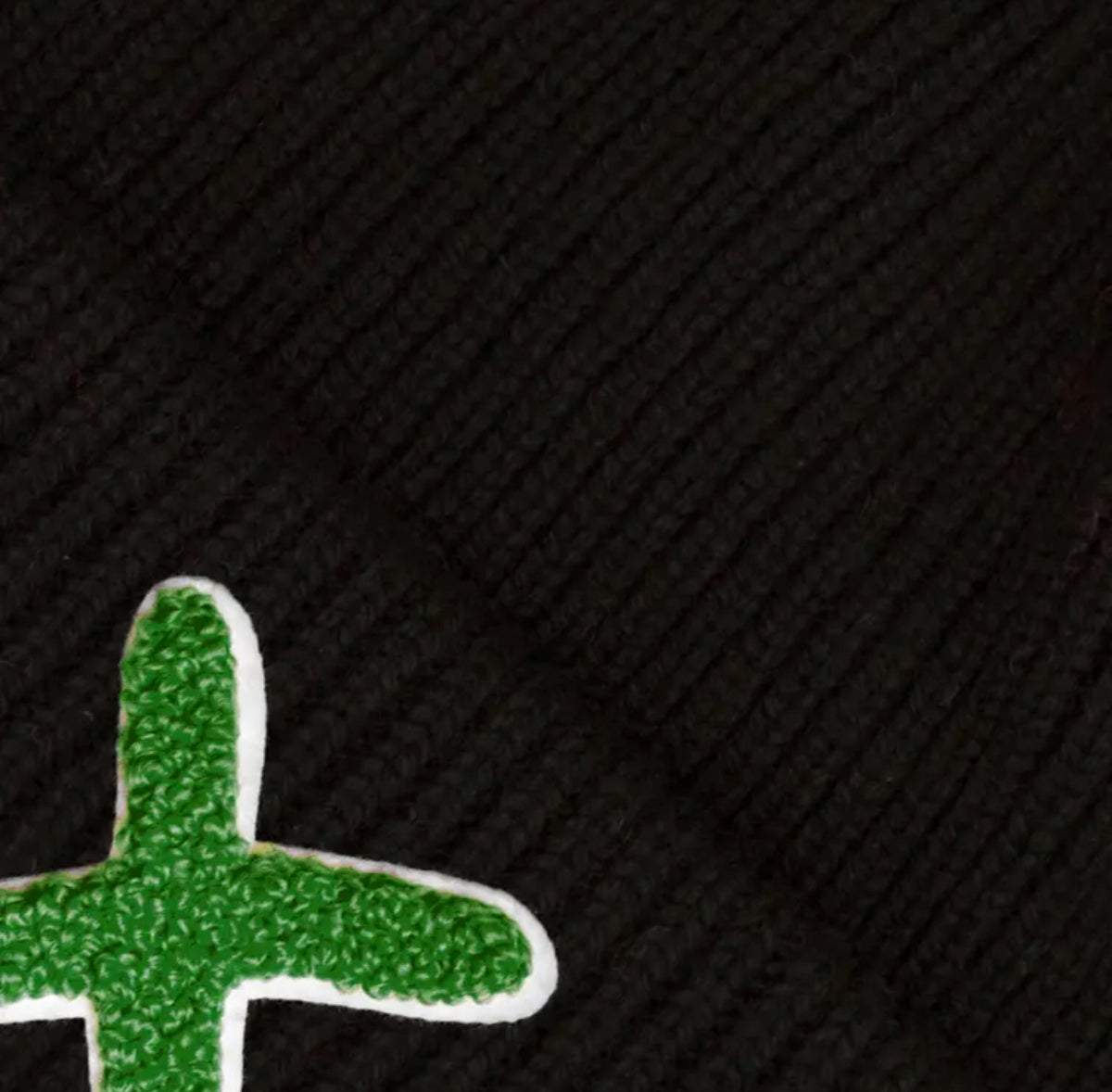 UNIO Strickmütze Lumi X-Patch Green Grün Merinowolle Black Schwarz Unisex Nachhaltig Fair Produziert Detail
