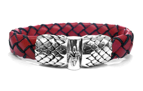 ELFCRAFT | Armband | Lily + Jointlock | Dragon Scales | RED