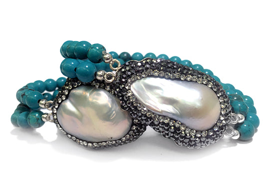 Steinarmband | Süsswasserperle | Türkis