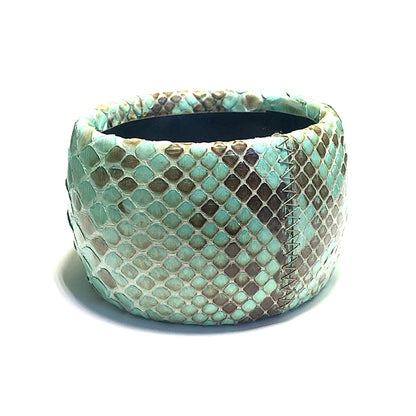 Armreif Pythonleder Mint 50 mm Breit Unikat