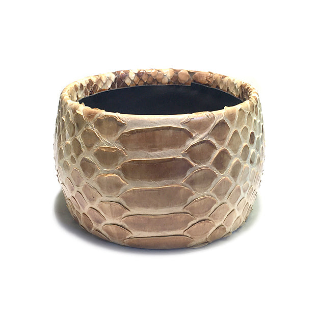 Armreif Pythonleder Naturfarben 50 mm Breit Unikat