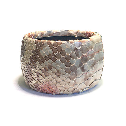 Armreif Pythonleder Pastell 50 mm Breit Unikat