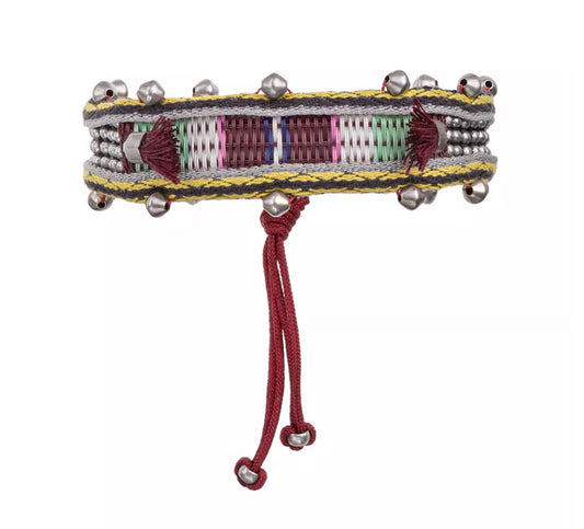 Ayala Bar Statement Boho Armband Multicolor Textil Perlen Zugband Wild Spirit