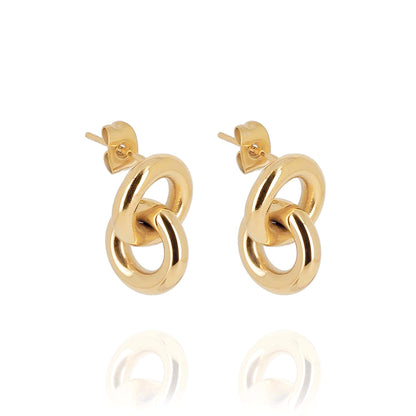 ZAG Bijoux Kleine Ohrringe Ring-Design Edelstahl Vergoldet Leicht