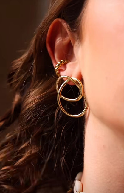 ZAG Bijoux Große Trend Ohrringe Ring-Design Edelstahl Vergoldet Leicht Detail