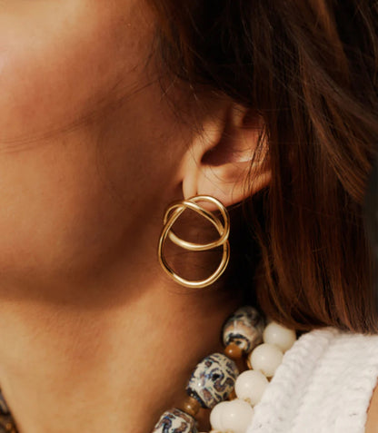 ZAG Bijoux Große Trend Ohrringe Ring-Design Edelstahl Vergoldet Leicht 
