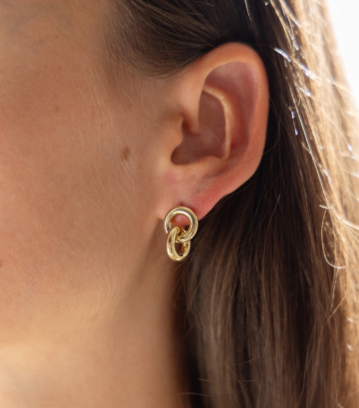 ZAG Bijoux Kleine Ohrringe Ring-Design Edelstahl Gold Plattiert Leicht