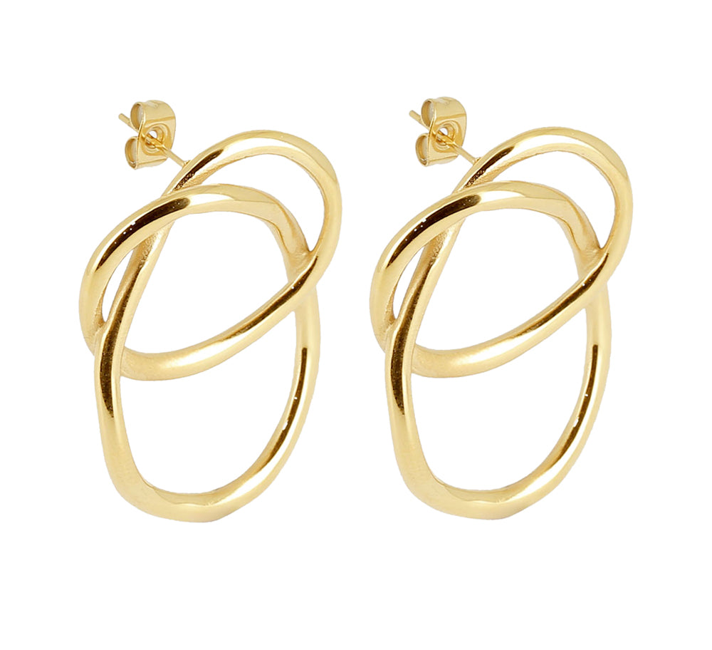 ZAG Bijoux Große Ohrringe Ring-Design Edelstahl Vergoldet Leicht