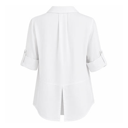 Bella Dahl Bluse Split Back Button Weiß Lyocell Tencel