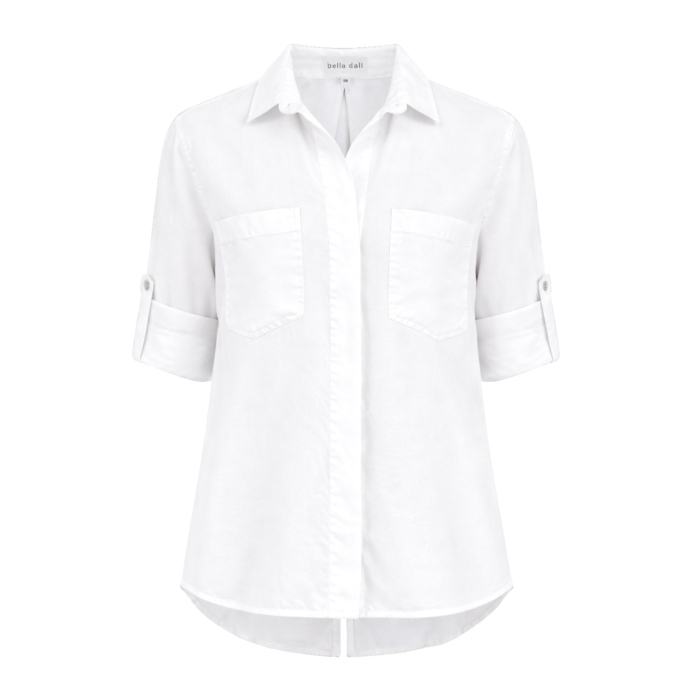 Bella Dahl Bluse Split Back Button Weiß Lyocell Tencel