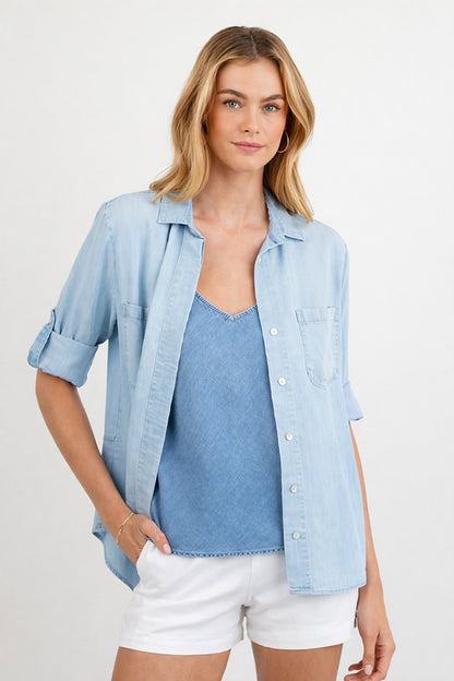 Bella Dahl Denim Top Clean Cami Tencel Lyocell Jeans Model