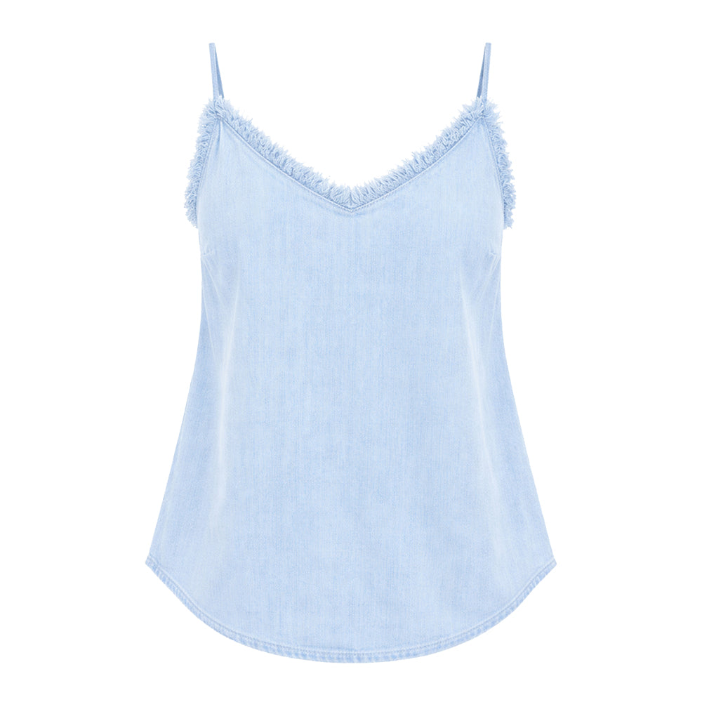 Bella Dahl Denim Fransentop Frayed Cami Tencel Lyocell
