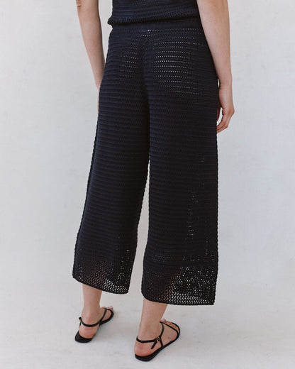 Bella Dahl Hose Culotte Häkeloptik Schwarz Boho Rückseite