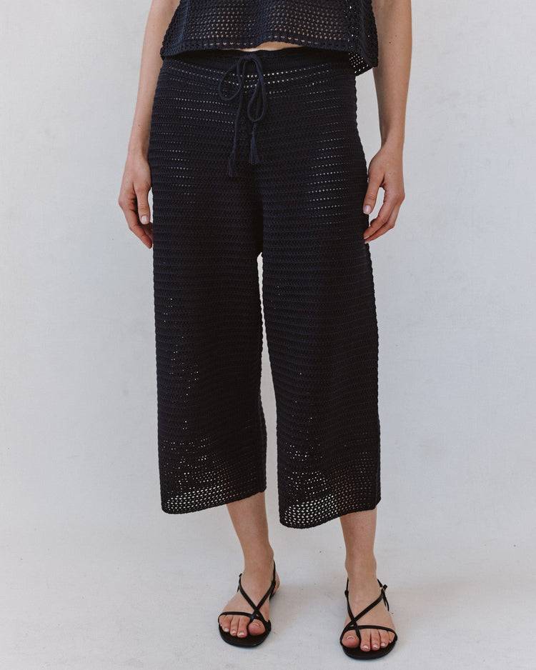 Bella Dahl Hose Culotte Häkeloptik Schwarz Boho Model