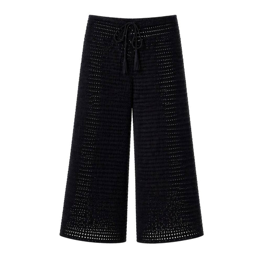 Bella Dahl Hose Culotte Häkeloptik Schwarz Boho