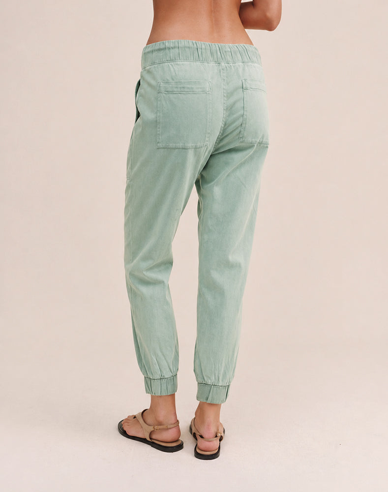 Bella Dahl Denim Hose Pocket Jogger Chelsea Olive Grove Rückseite