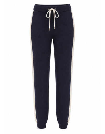 Bella Dahl Jogpants Contrast Stripe Midnight Frost Navy Kontrast-Seitenstreifen Baumwollmix Casual-Look