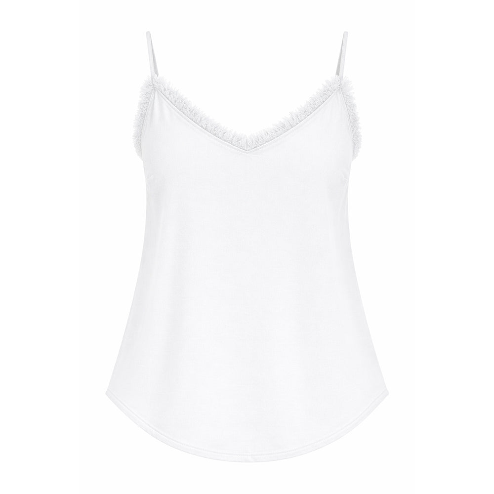 Bella Dahl Fransentop Frayed Cami Tencel Lyocell Weiß