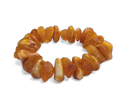 Bernstein-Armband Honigfarben Nuggets Rohbernstein Dehnbar
