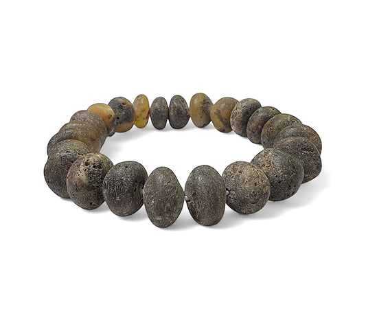 Bernstein-Armband Rohbernstein Matt Unikat Dehnbar Unisex