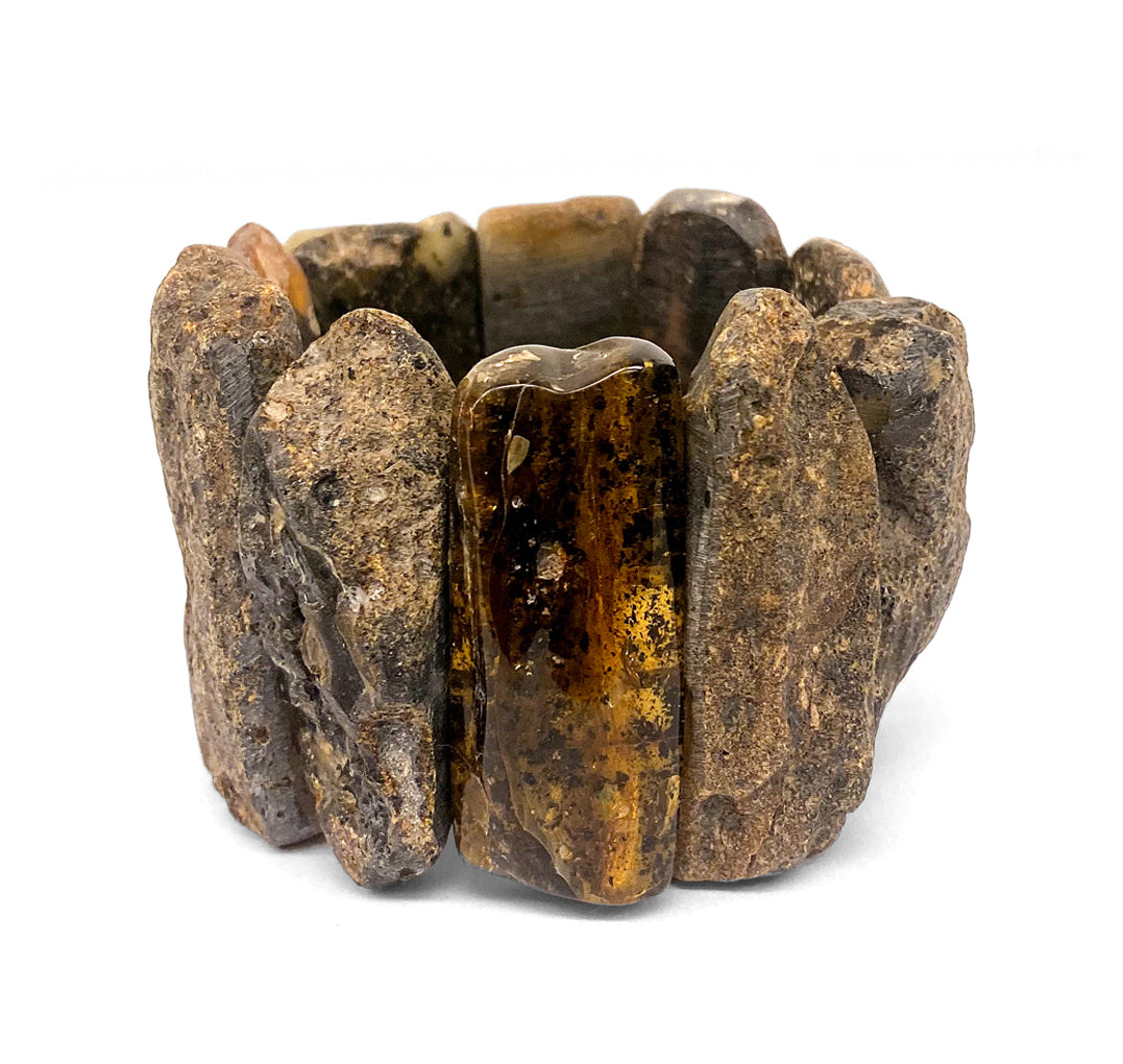 Bernstein-Armreif Rohbernstein 5,4 cm Breit Unikat Dehnbar