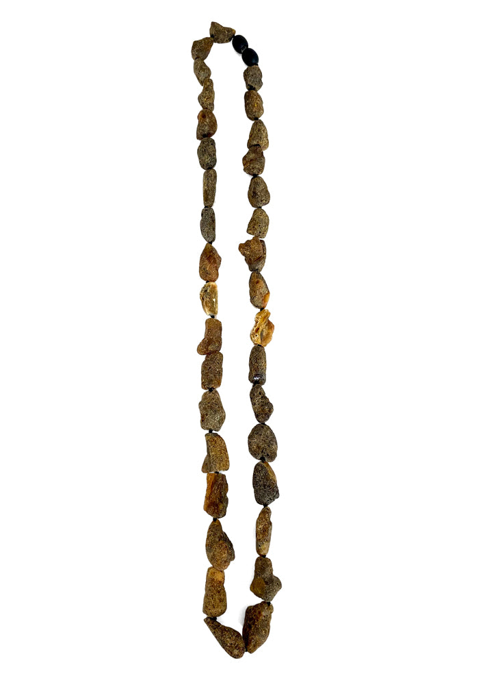 Bernsteinkette Rohbernstein Nuggets Matt 55 cm Lang Unikat