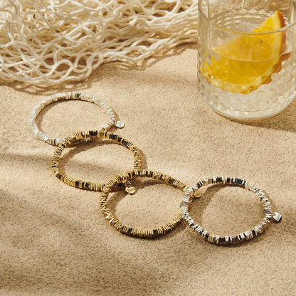 Biba Armbänder Flat Vergoldet Versilbert Dehnbar 5 mm Breit