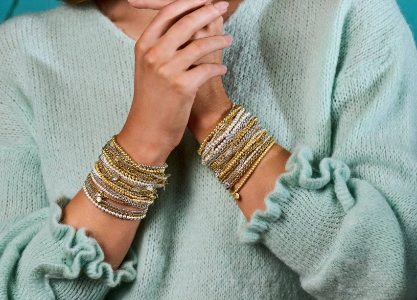 Biba Armbänder Logo Gold Silber Plattiert