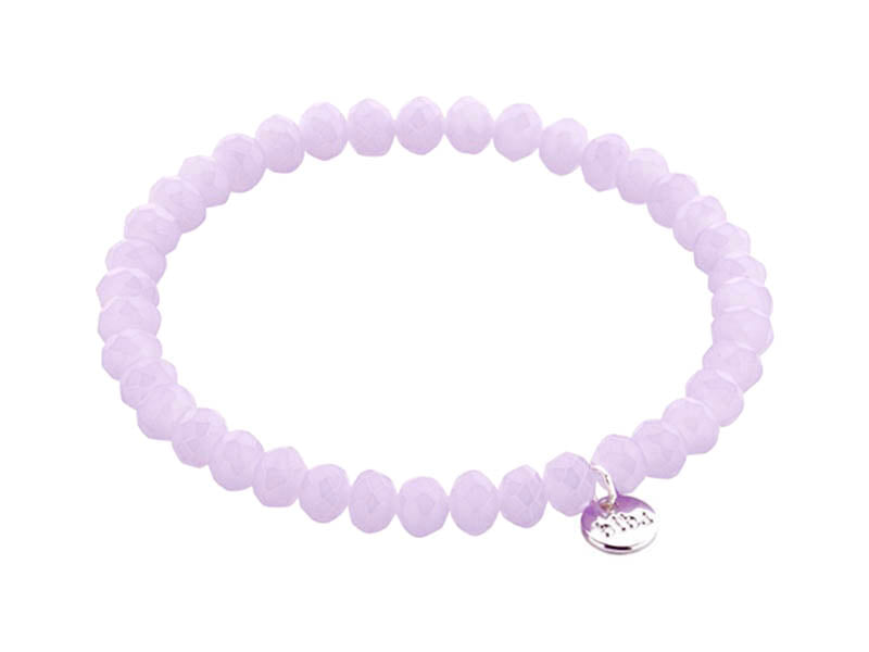 Biba Armband Kristallperlen Facettiert 6 mm Flieder Lavendel Stacking Beads Dehnbar
