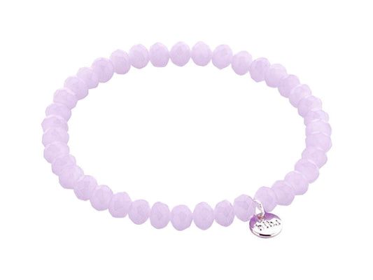 Biba Armband Kristallperlen Facettiert 6 mm Flieder Lavendel Stacking Beads Dehnbar
