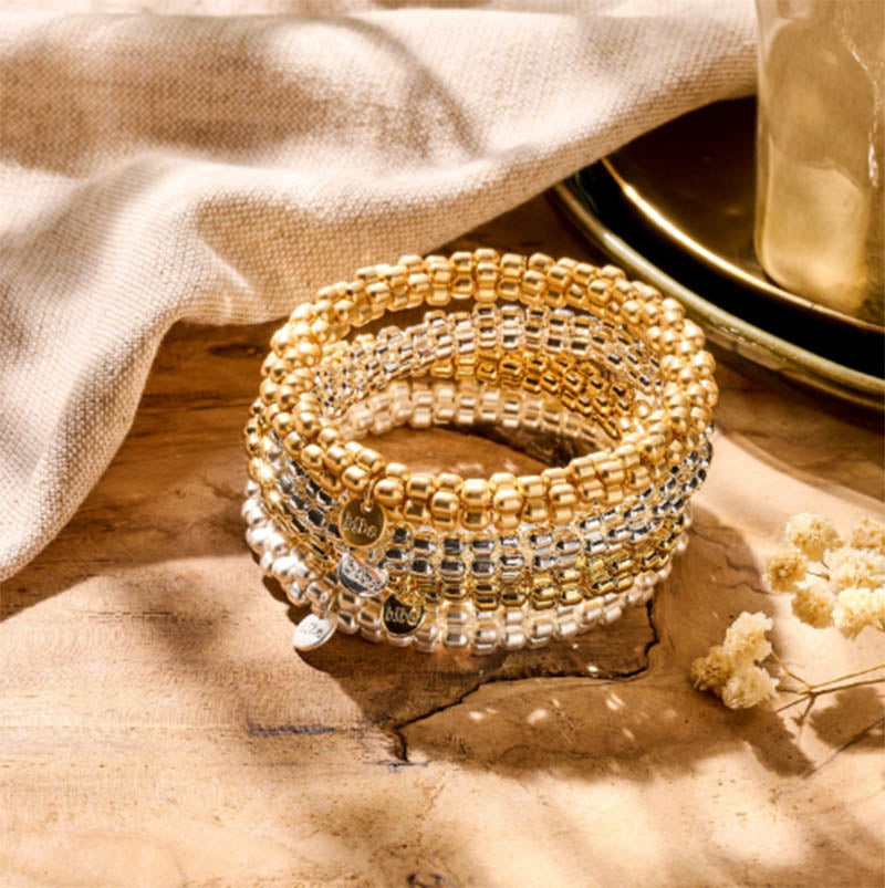 Biba Armbänder Mesh Gold Silber Plattiert Dehnbar Stacking-Look