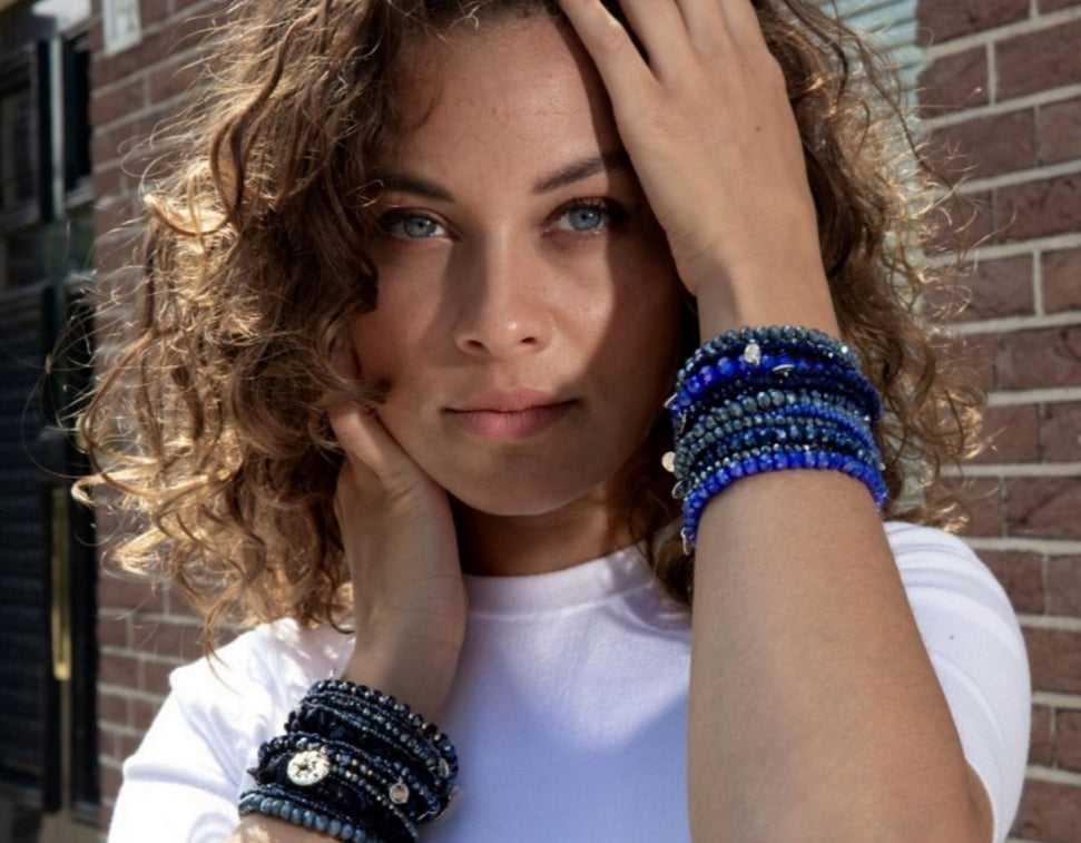 Biba Armbänder Kristallperlen Facettiert Stacking Beads Dehnbar Model
