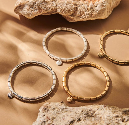 Biba Armbaender 4 mm Gold Plattiert Versilbert Dehnbar