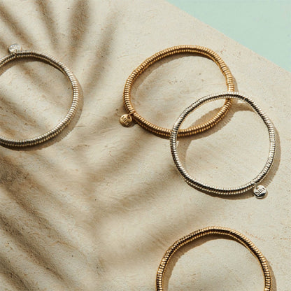 Biba Trend Armbänder Gold Silber Plattiert Dehnbar Stacking Beads