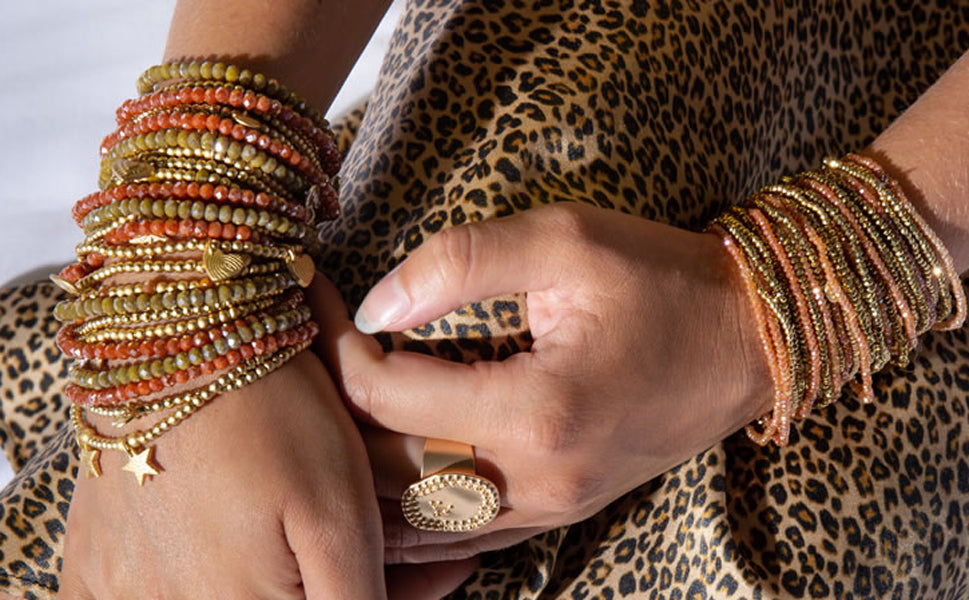 Biba Armbänder Gold Silber Plattiert Kristallperlen Model