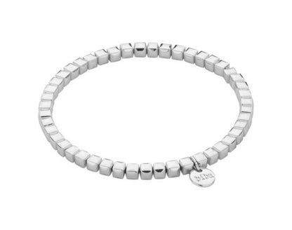 Biba Armband Cube Silber Plattiert Dehnbar Nickelfrei Logoanhänger

