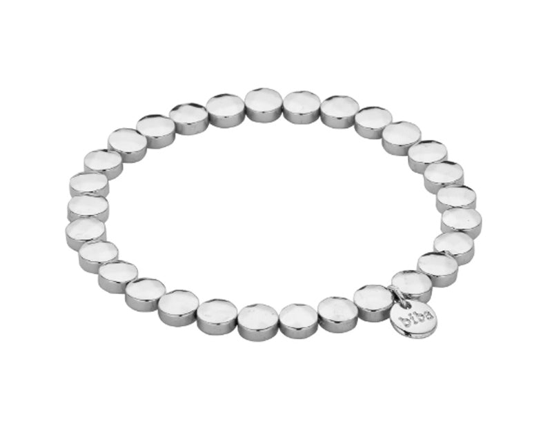 Biba Armband Dots Facettiert Versilbert Dehnbar