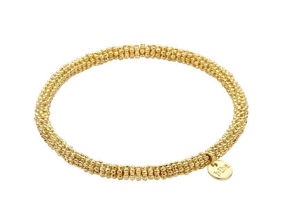 Biba Armband Fine Mesh Gold Plattiert Dehnbar Stacking-Look
