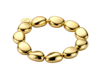 Biba Trend-Armband Gold Plattiert 13 mm Dehnbar Ovale Elemente