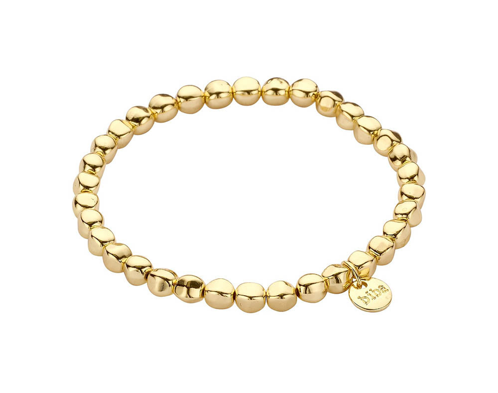 Biba Trend-Armband Gold Plattiert 5 mm Dehnbar Abgerundete Elemente