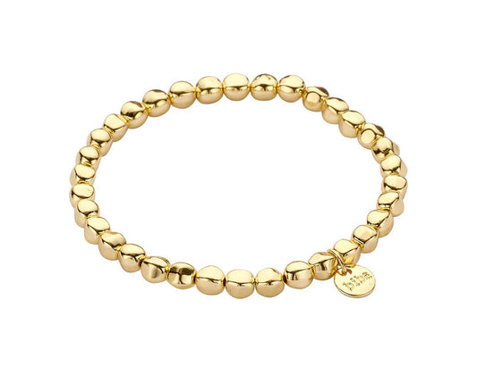 Biba Trend-Armband Gold Plattiert 5 mm Dehnbar Abgerundete Elemente