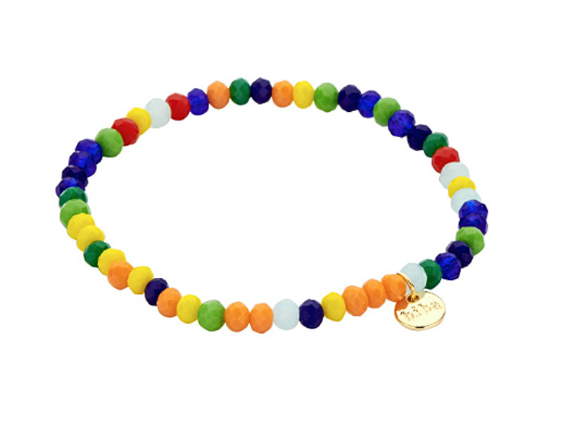 Biba Armband Kristallperlen Facettiert 4 mm Multicolor Blau Stacking Beads Dehnbar
