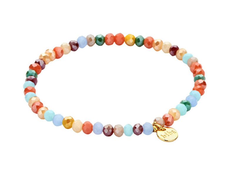 Biba Armband Kristallperlen Facettiert 4 mm Multicolor Stacking Beads Dehnbar
