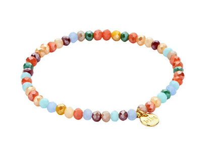 Biba Armband Kristallperlen Facettiert 4 mm Multicolor Stacking Beads Dehnbar