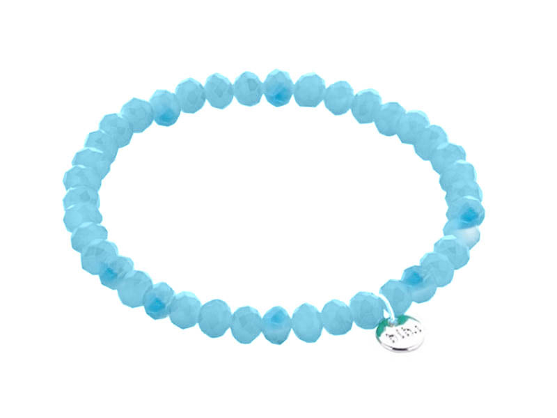 Biba Armband Kristallperlen Facettiert 6 mm Aqua Stacking Beads Dehnbar
