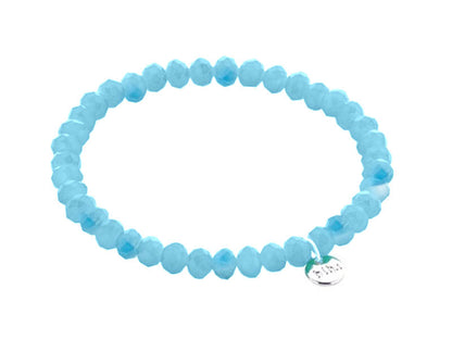 Biba Armband Kristallperlen Facettiert 6 mm Aqua Stacking Beads Dehnbar